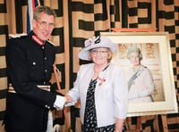 Marilyn Sharp finally receives her British Empire Medal for services to Cornwood from Lord Lieutenant of Devon