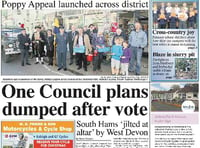 This week's Ivybridge and South Brent Gazette front page