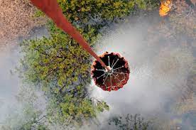 Gorse fire fought by helicopter