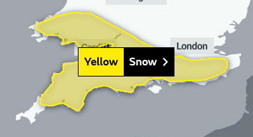 Yellow Warning of snow for Devon