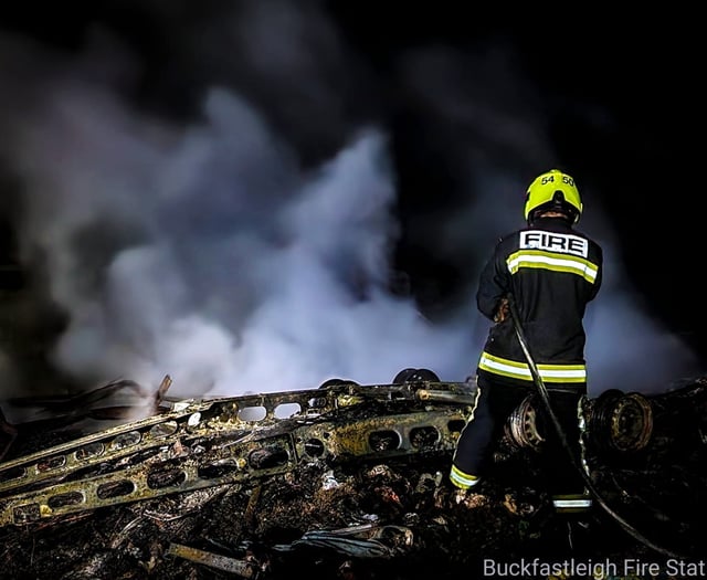 Fire crews tackle large unattended bonfire