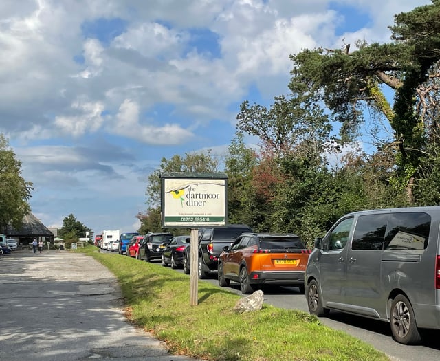 Traffic tailbacks after serious accident on A386 at Roborough Down