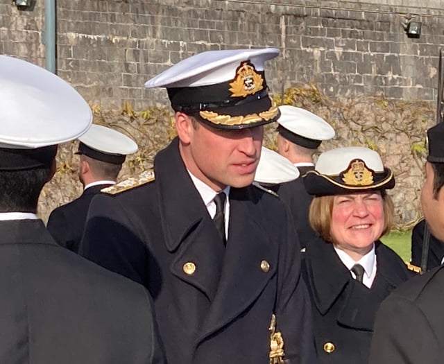 Prince William in Dartmouth to inspect new Naval officers