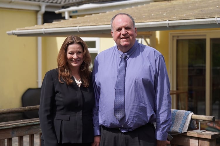 Secretary of State for Education Gillian Keegan with reporter Richard Harding