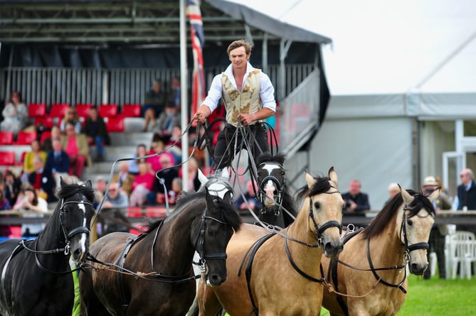 Devon County Show. Mesmerising horsemanship from the Atkinson Action Horses Display