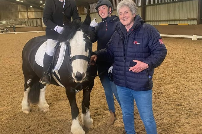 Martin Stewart with Lucky, Peggy Douglas and Sophie Douglas