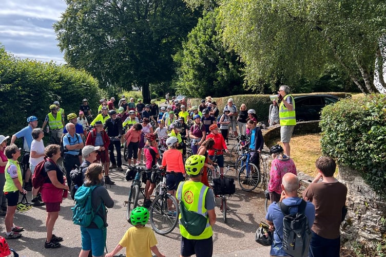 Shortly before the start of Sunday's cycle run