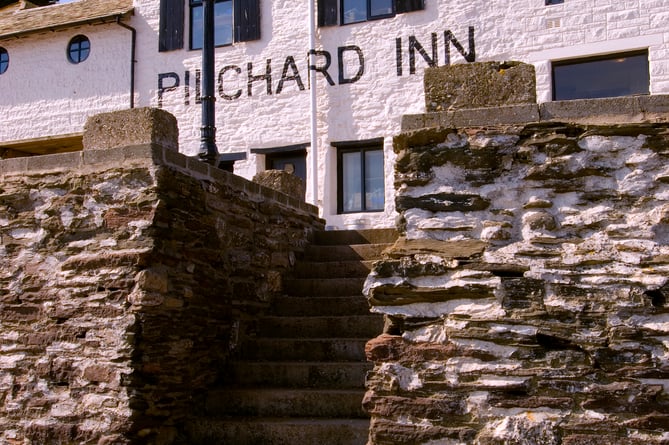 The Pilchard Inn from the beach access