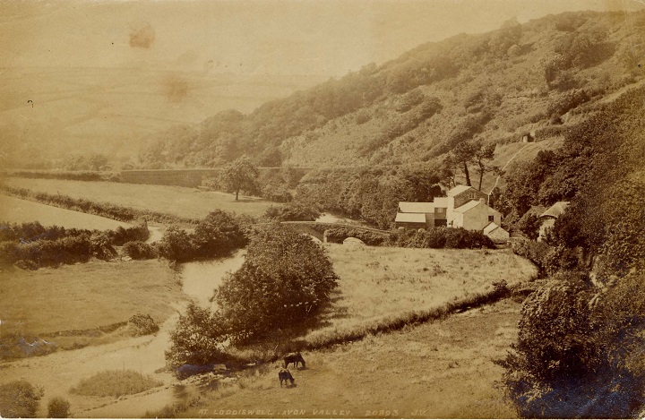 Avon Valley with New Mill on the right and road bridge in the background, Loddiswell