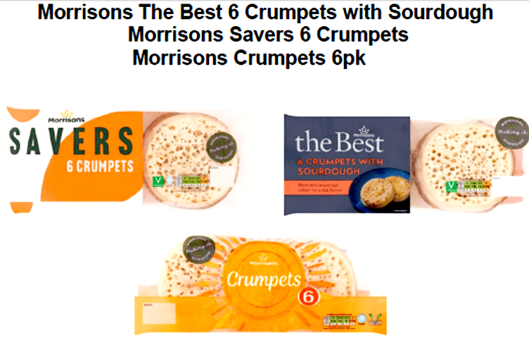 The affected batches of Morrisons crumpets