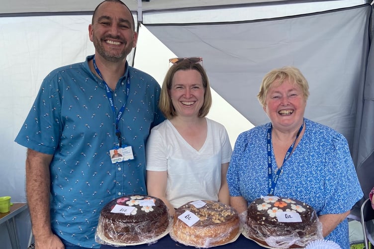 Rebecca Smith MP with Daniel Burke and Debbie Lumsdon from Dame Hannahs