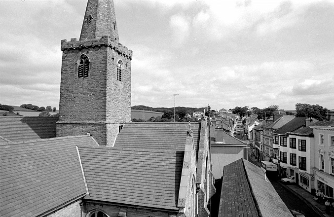 View of Kingsbridge from the Town Hall clock tower.