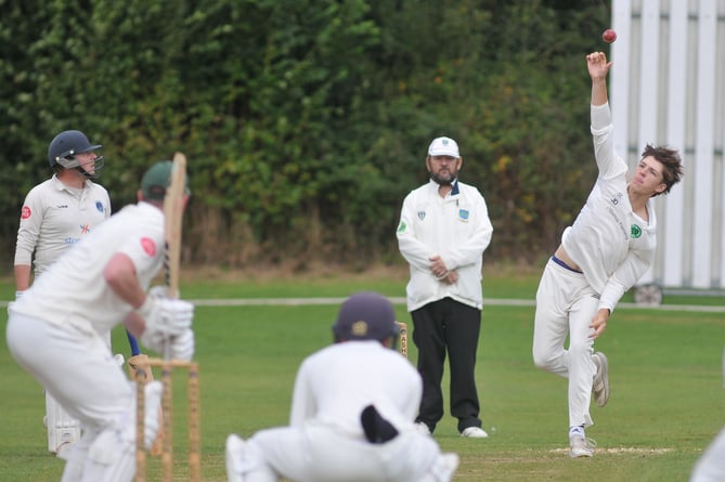 Devon Cricket League C Division West. Ashburton  versus Ivybridge. Ivybridge bowler Jacob Dunn