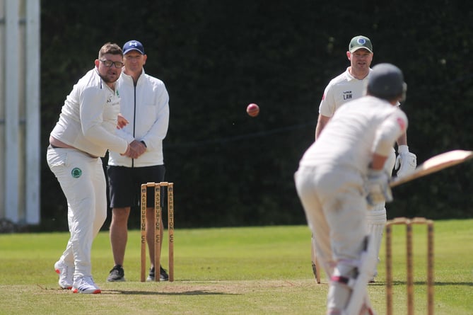 Devon Cricket League C Division West. Ashburton  versus Ivybridge. Ivybridge bowler Adam  Huxtable