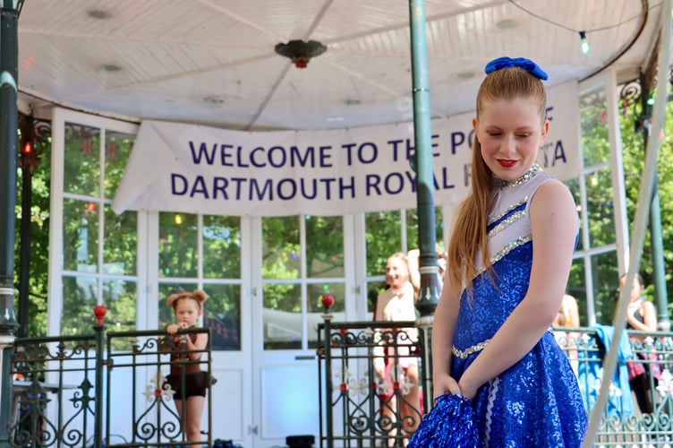 The majorettes entertain the crowds