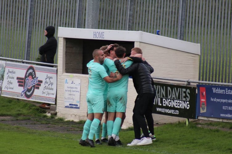 Celebrations from Ivybridge Town's win at Ilfracombe Town