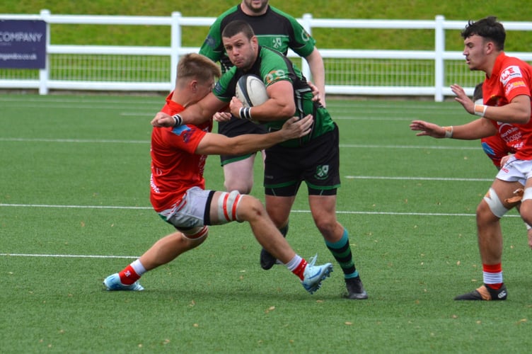 Ivybridge Vandals centre Hayden Coles looks to break through the Barnstaple Athletic defence