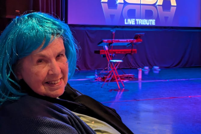 Angela enjoyed a night out to watch an ABBA tribute show in Dartmouth