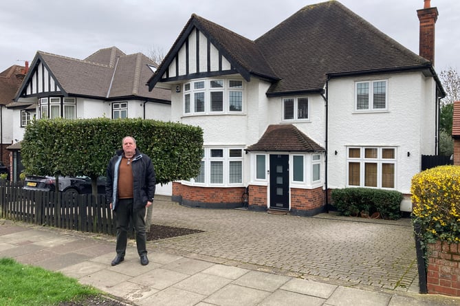 Richard outside the Friday Night Dinner house in Mill Hill