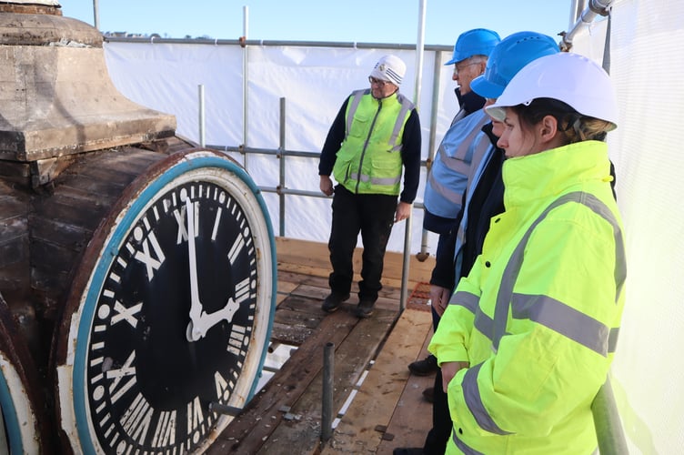 The Clock has been stripped of the old tiling 