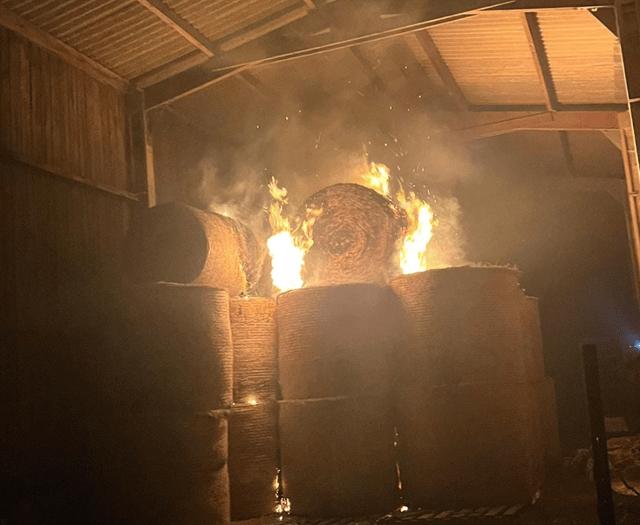 Hay bale fire caused 'minimal' damage to barn 