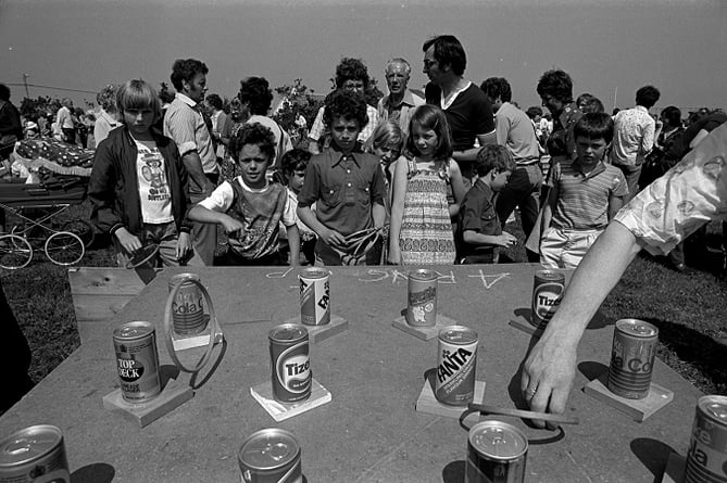 Malborough Carnival 1977/78. Hoopla stall.