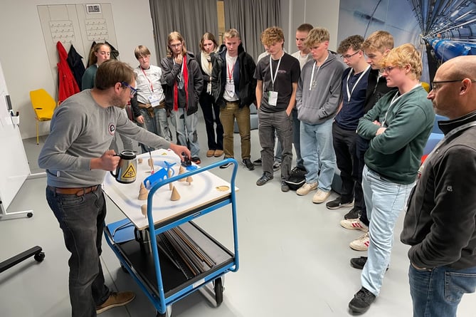 KCC students watch a demonstration at CERN