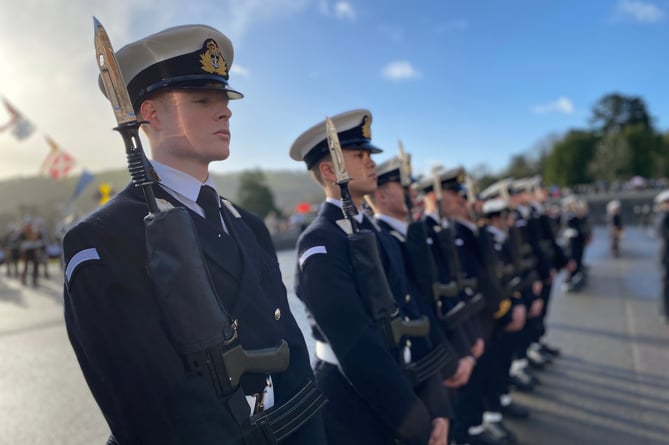 The parade took place in mostly sunny weather