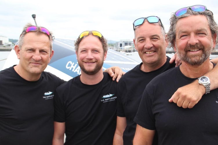 The Mayflower Crew (from left): Dan Wooler, Dan Lewis, Glynne Dunn, and Paul Adams. Release date January 21 2025. An Atlantic rowing challenge was nearly sunk after the crew was attacked by a giant speared fish - piercing a hole in the boat. The four British men competing in the extreme mission say they are lucky to be alive - after a 12ft marlin weighting 300lbs skewered their vessel. It pierced a substantial hole in one of the cabins - just inches away from the leg of the boat's skipper. The Mayflower crew, consisting of Glynne Dunn, Dan Lewis, Dan Wooler and Paul Adams, set off on The World's Toughest Row on 11 December from La Gomera, in the Canary Islands. The team, all from Devon, have embarked on a 3,000 mile (4,828km) journey to Antigua, for around 40 days, to raise money for charity. Crew member Dan Wooler, who was sat inches from where the marlin struck the Mayflower on Saturday (18 January) mid-afternoon, said: âIt was like being hit by a car - Iâll never forget that crunching sound!